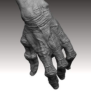 3d model monster alien hand