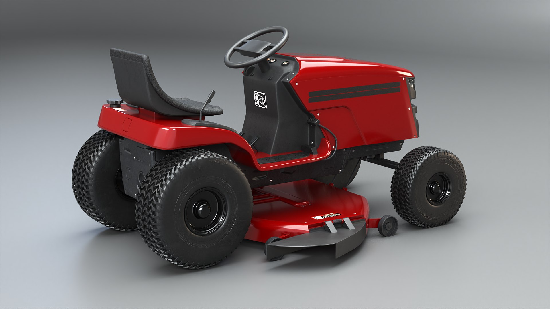 3D Ride-On Lawn Mower Realistic Garden Tractor PBR Textures Model ...