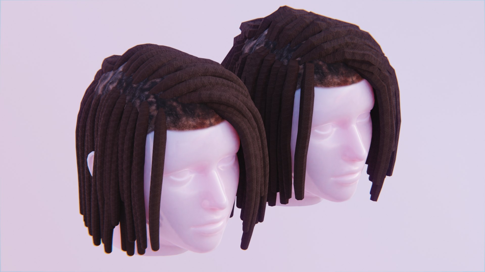 3D Medium Length Braided Dreads Female Hairstyle TurboSquid 1797252