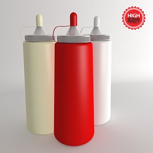 bottles sauce 3d fbx