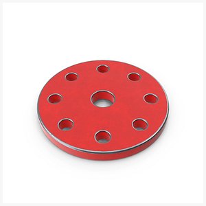 Round Flange Steel Painted Red V2 PBR 3D