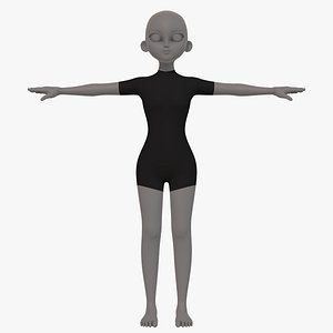 base mesh girl characterv09 3D model