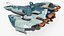 Sci Fi Fighter Jet Blue Rigged for Maya