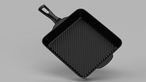 Iron Square Grill Pan 3D model