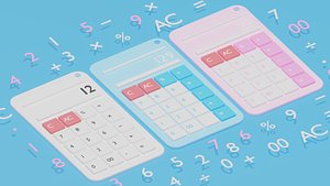 Cartoon Calculator 3D model
