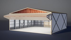 airplane hangar 3D model