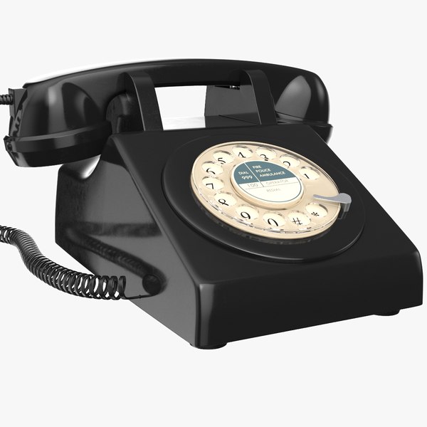 3D Black Rotary Phone