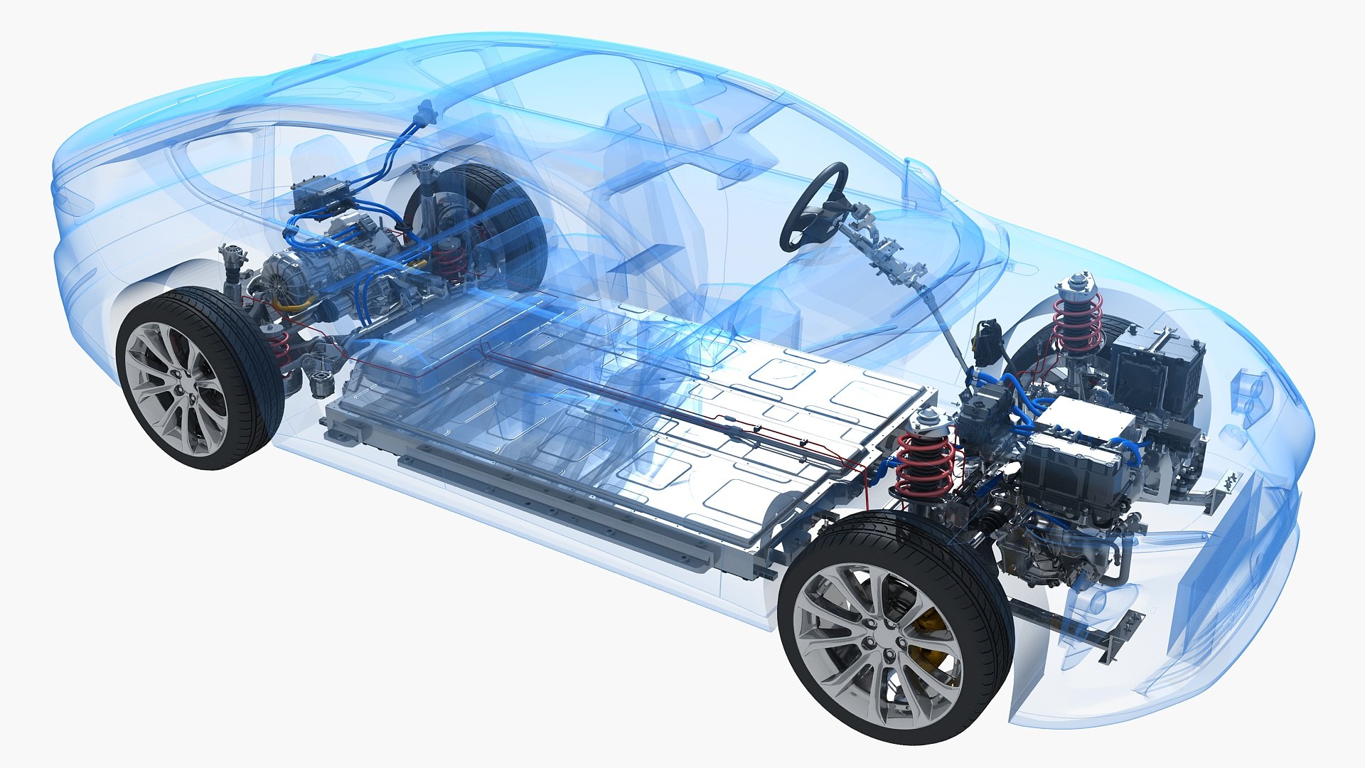 3D Electric Car SUV Chassis X-ray - TurboSquid 2038612