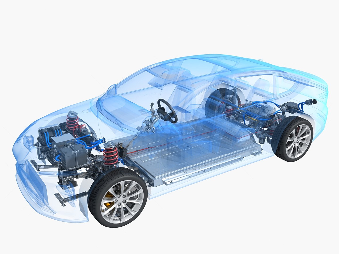 3D Electric Car SUV Chassis X-ray - TurboSquid 2038612