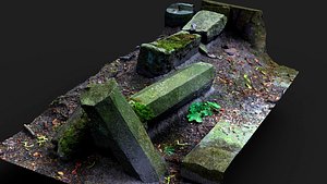 ancient temple mossy stone ruins PBR photogrammetry model