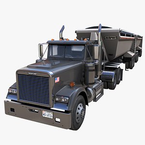 Freightliner Classic dump trailer 3D model
