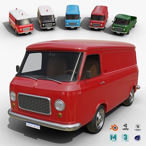 Realistic Vintage Vans Collection High-Detail Game-Ready Render Asset