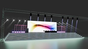 3D Stage for Entertainment Events  Corporate Conferences model
