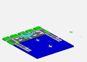 cartoon simple airport package 3D model