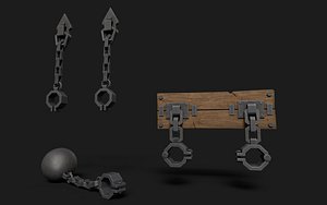 Medieval Shackles 3D
