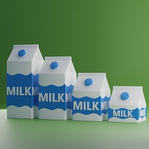 3D Cartoon Milk Box Collection