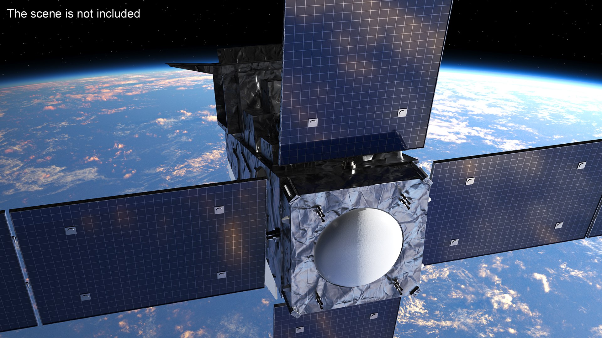 Modern Space Satellite With Solar Panels 3D Model - TurboSquid 2318318
