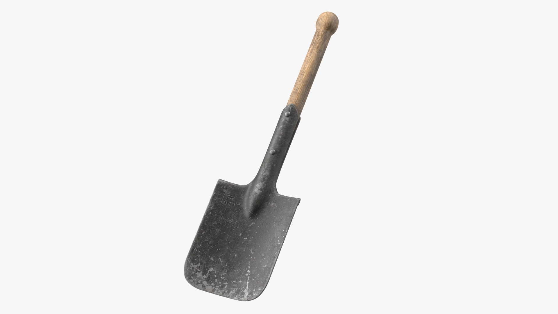 Camping Shovel Military Used 3D model preview
