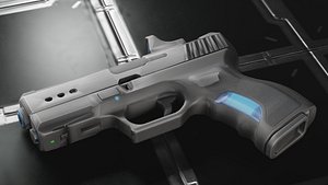 Sci-Fi Tactical Pistol 3D Model Futuristic Sidearm