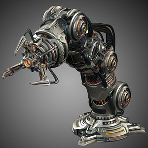 Sci-Fi Robotic Arm Advanced - Rigged and Animated model
