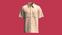 Men Dragonfly Motif Short Sleeve Shirt