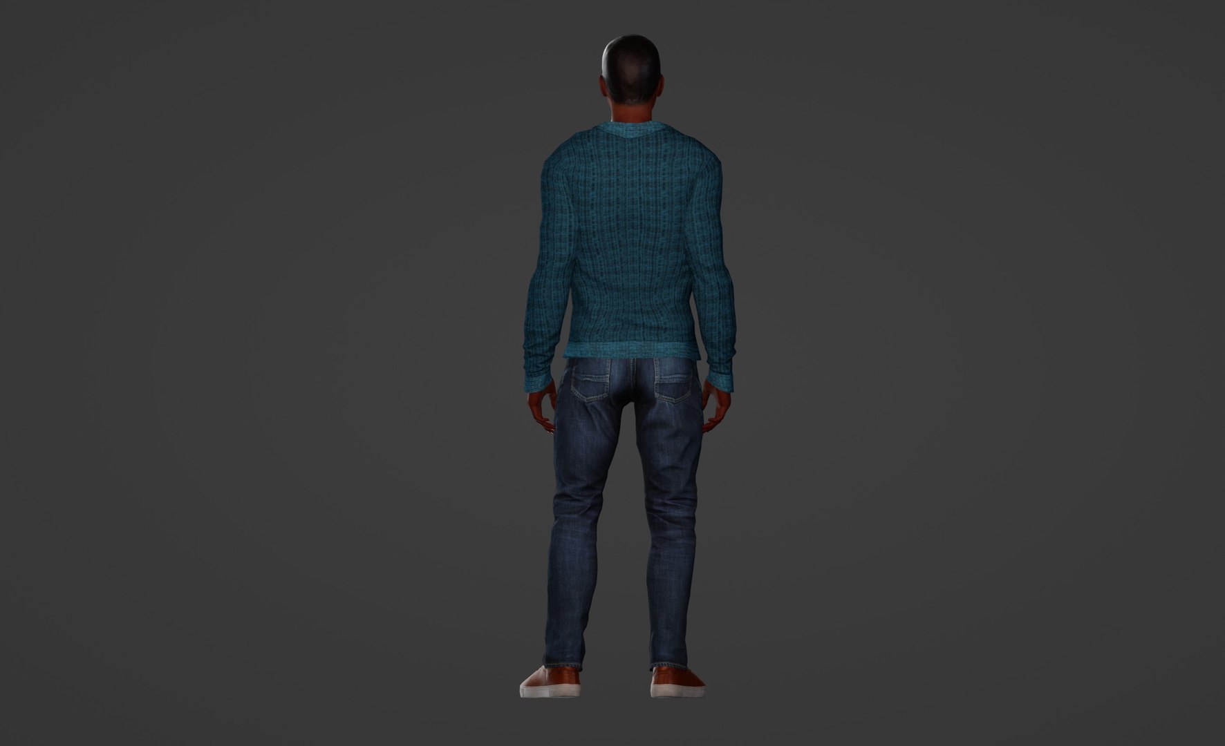 3D Model Of A Stylish Young Man In Blue Cardigan 3D Model - TurboSquid ...
