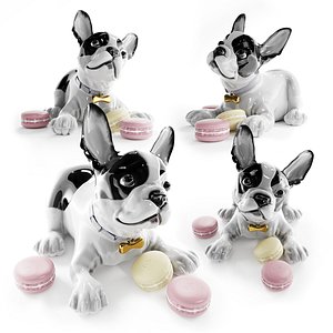 lladro french bulldog macarons 3D model