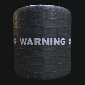 3D model Warning Tarpaulin Sheet 4x4m Game Ready