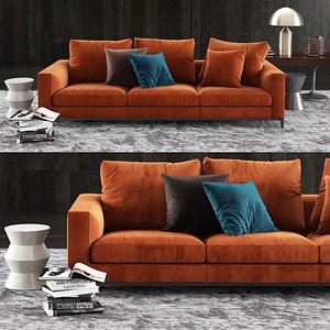 minotti andersen sofa coffee table 3D model