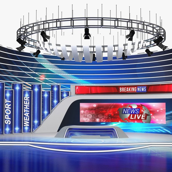 news tv studio 3D