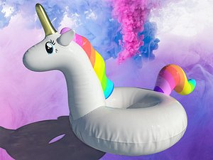 3D model pool float unicorn
