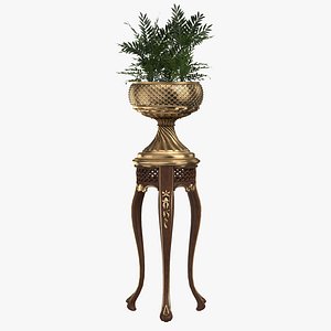 Plants in Tall Pot 3D Model