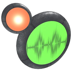 3d sci-fi monitor screen