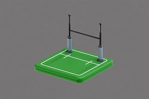 3D Rugby Field Cartoon