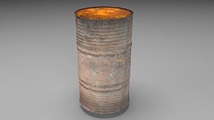 3d model rusted gasoline barrel