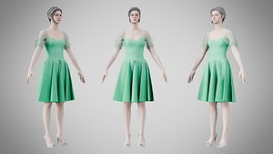 3D Dress 09 Medium Aquamarine