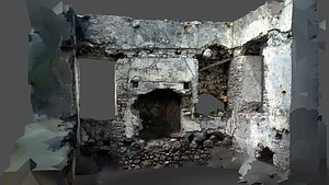 3D Abandoned House Ruined Part Scan - Fireplace 03