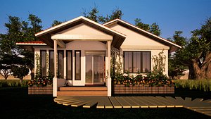 Small Cute House 2 bedroomed bungalow model