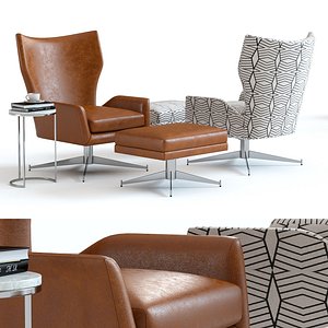 3D model west elm hemming armchair