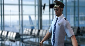 pilot human people 3d obj