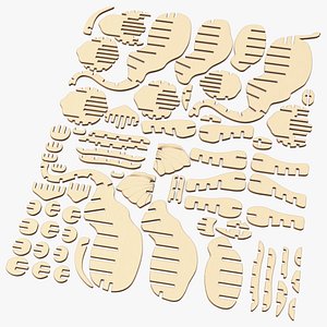 Wooden 3D Puzzle Disassembled 3D