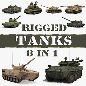 Rigged Tanks 3D Models Collection