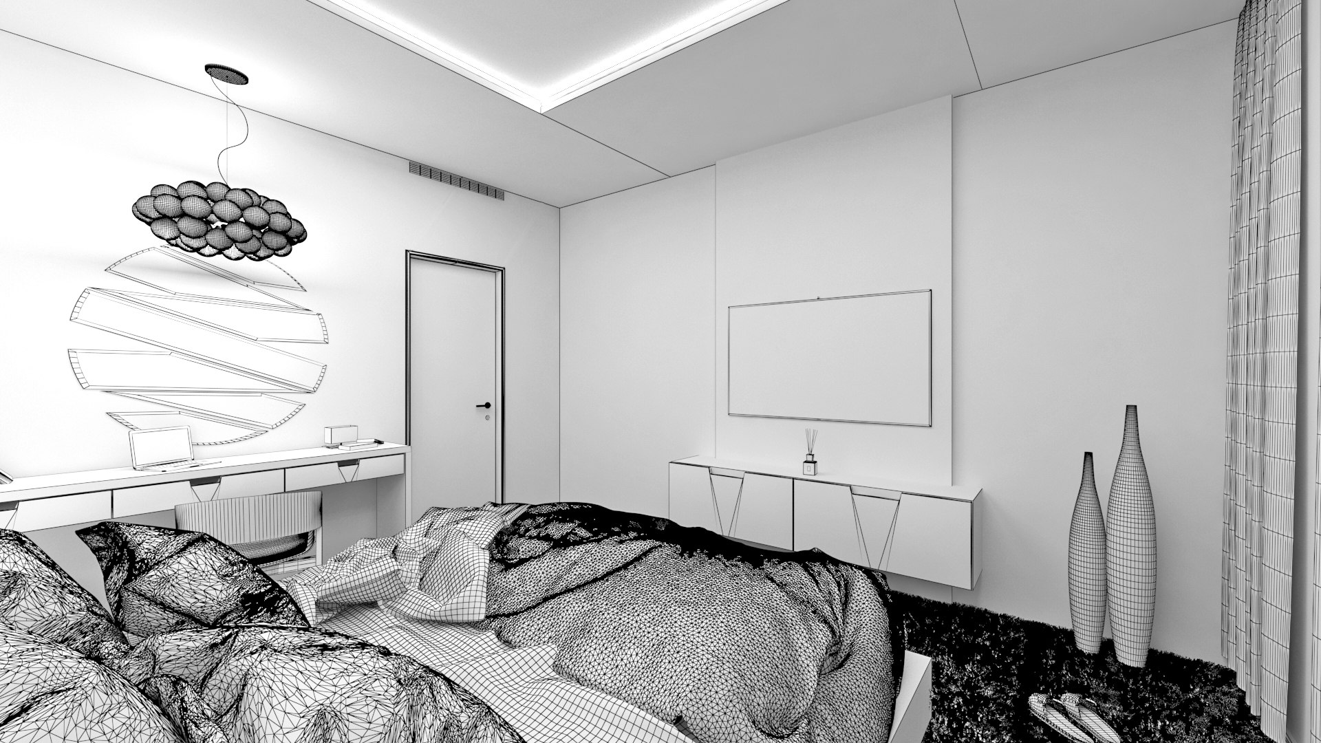 3D Modern Bedroom Interior - TurboSquid 1229916