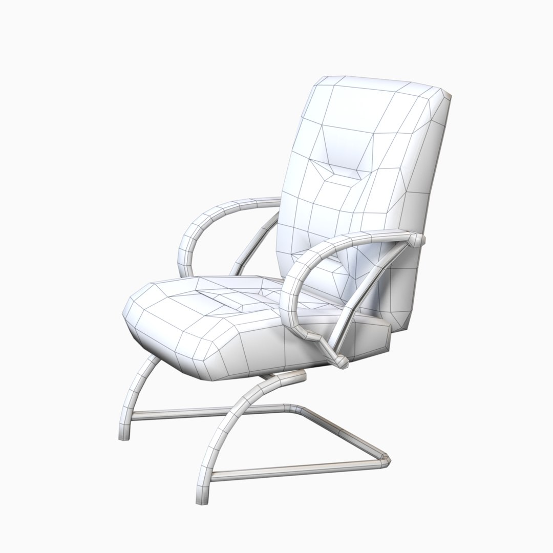 3d Conference Chair Low-poly