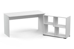 Office desk with shelf white