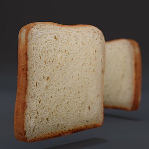 3d model toast slice bread