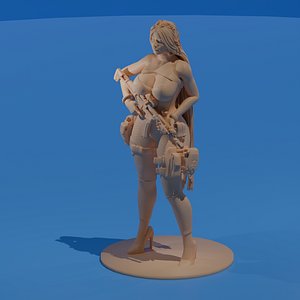 3D Glamorous Sniper Babe Sexy 3D Printable STL Model