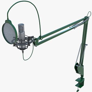 3D Condenser Microphone With Stand - Green