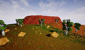 stylized uluru 3D model
