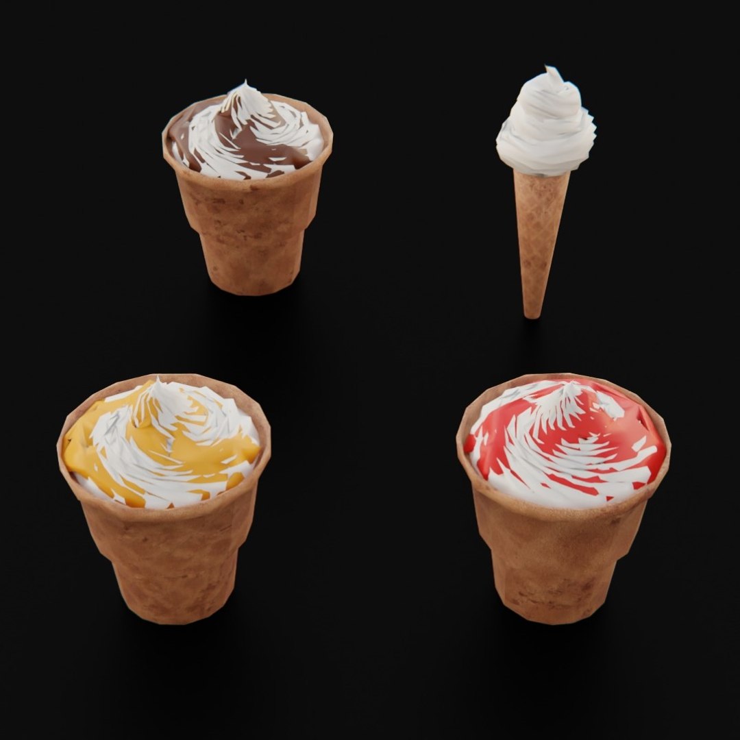 Ice Cream Cone Pack 3D TurboSquid 2114008